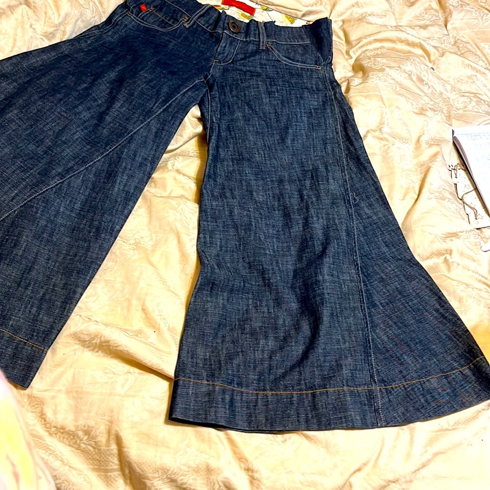 Anthropologie Level 99 Flare Crop Flare & Wide Leg Gaucho Jeans/pants